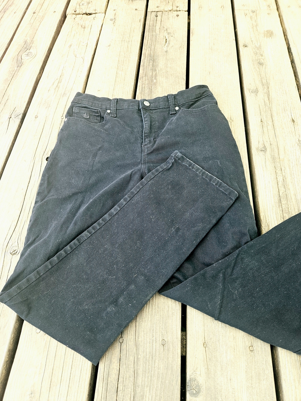 Gloria Vanderbilt Amanda Black Stretch Jeans Size 4 Classic Straight Leg